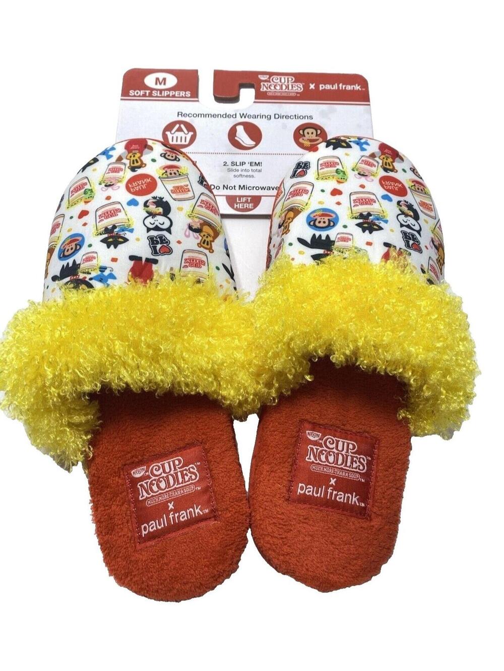 Paul Frank x Cup Noodles Slippers - Women's Medium, Brand New, Fun & Cozy!